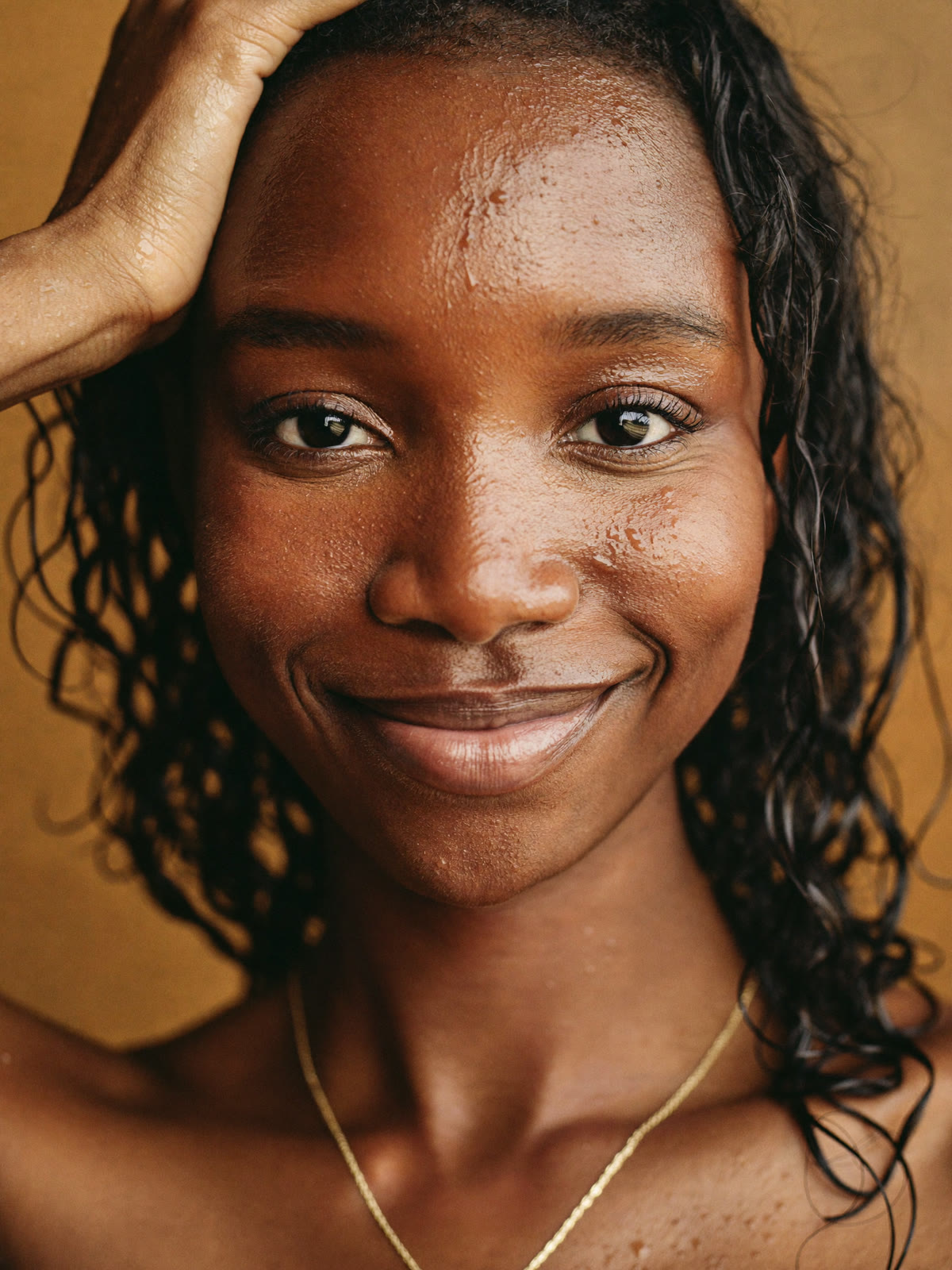 AI portrait with real skin texture: pores, freckles and natural light